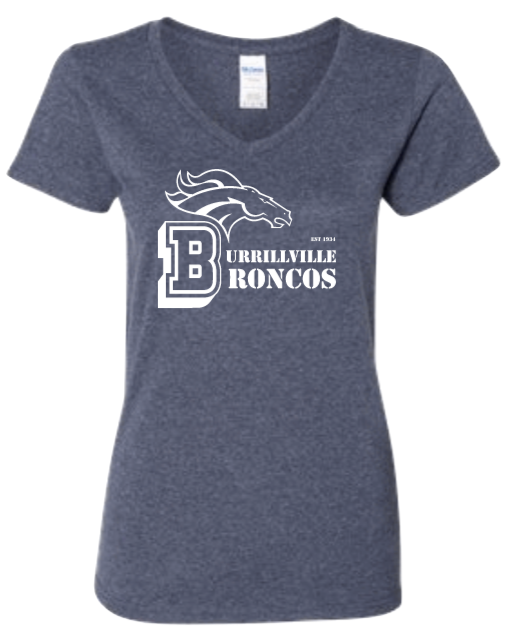Burrillville Broncos Womans V Neck