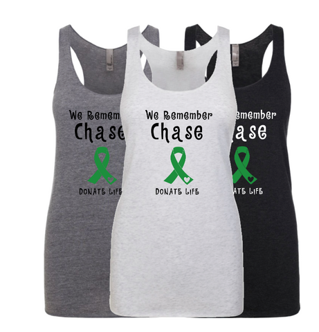 WOMANS RACERBACK TANK WE REMEMBER CHASE